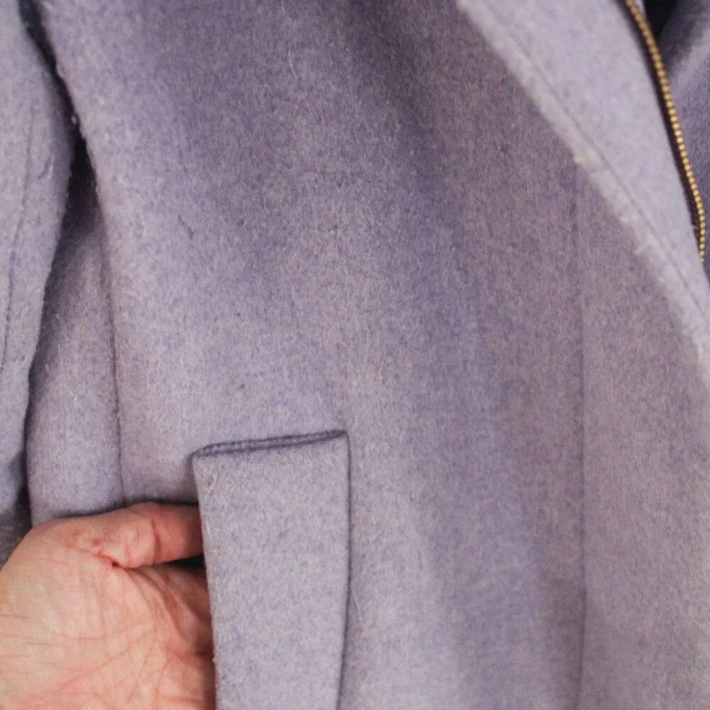 J. Crew Factory Cocoon Lavender Pea Coat Size 6 - GUC - Picture 3 of 11